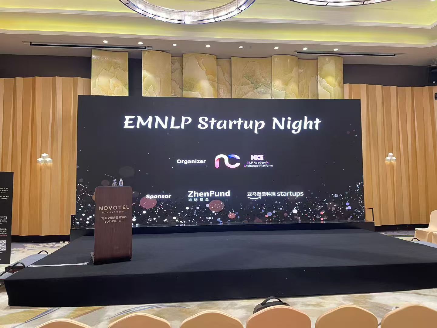 EMNLP Startup Night stage and venue